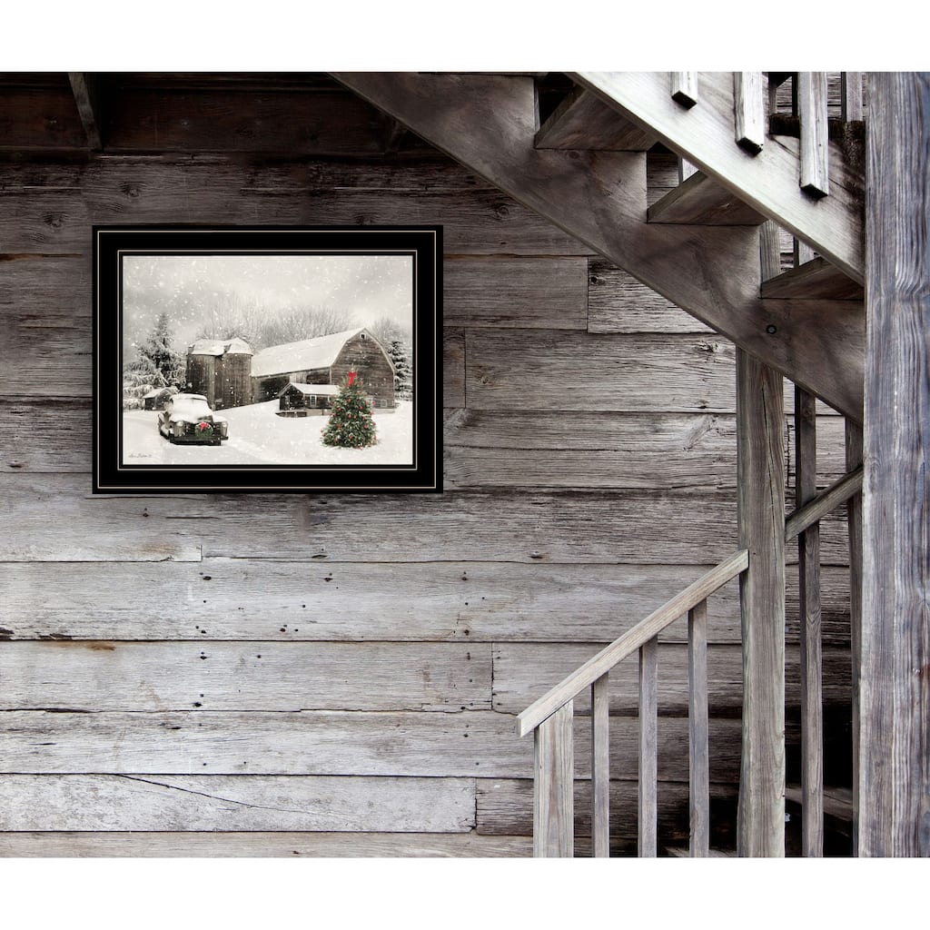 TrendyDecor4U Farmhouse "Farmhouse Christmas" Framed Print Wall Art by Lori Deiter