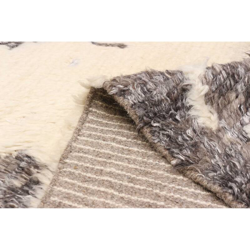 ECARPETGALLERY Hand-knotted Tangier Cream Wool Rug - 8'0 x 9'8