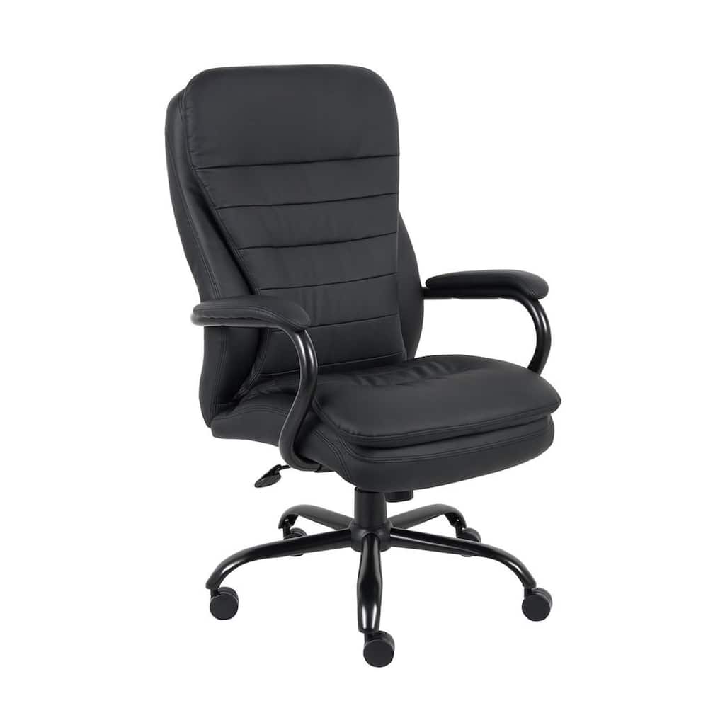 Ava Rolling Oversized Office Chair, Swivel, Black Vinyl, 400lbs