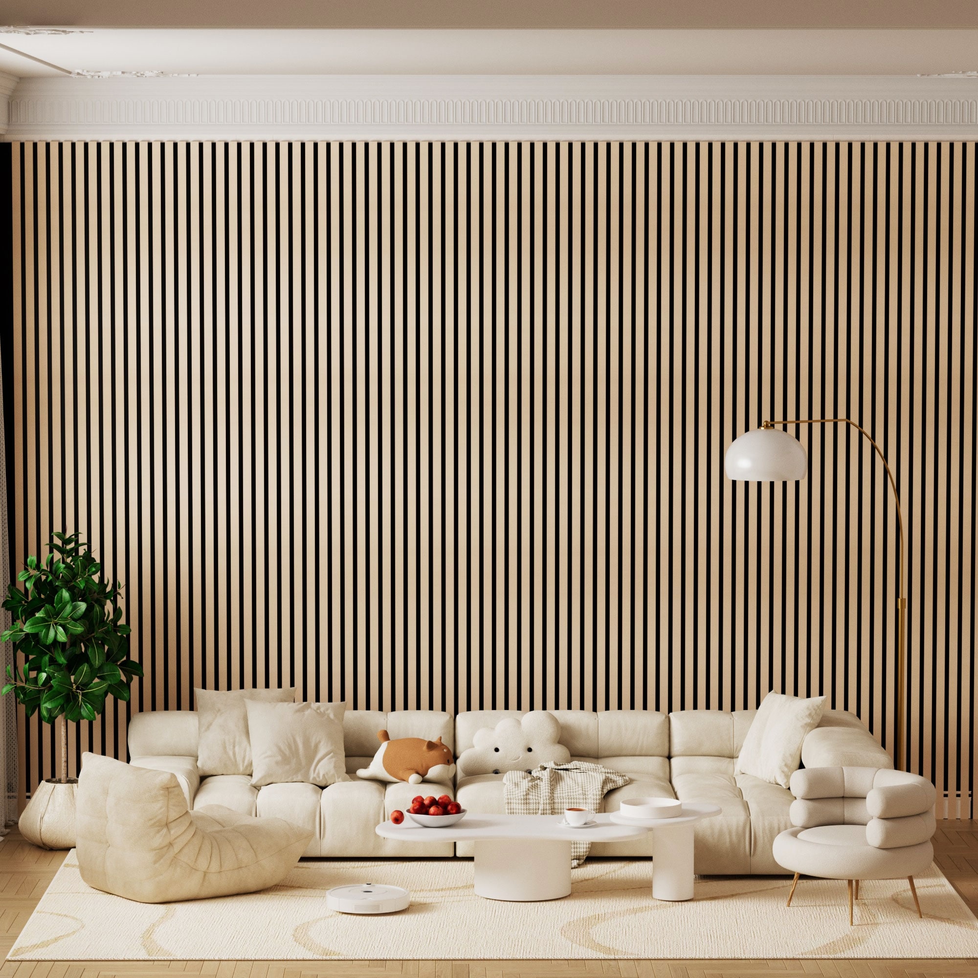 47.3" x 23.6" Wood Slat Acoustic Wall Panels for Ceiling and Wall Decor, 4-Pack (31 sq ft)