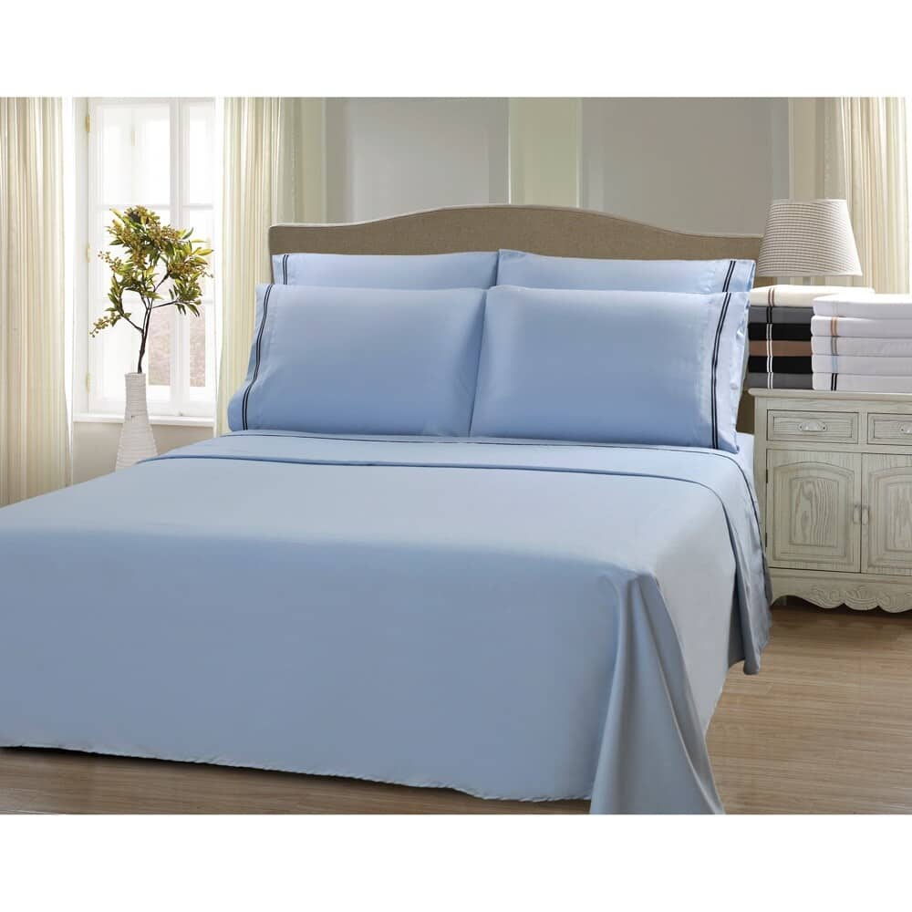 Superior Wrinkle Resistant Embroidered Microfiber Bed Sheet Set