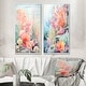 preview thumbnail 9 of 10, Designart "Pastel Colors Watercolor Corals" Coastal Coral Under Water Framed Art Set Of 2 - Animals Wall Decor 2 Pieces 25 in. wide x 28 in. high - White