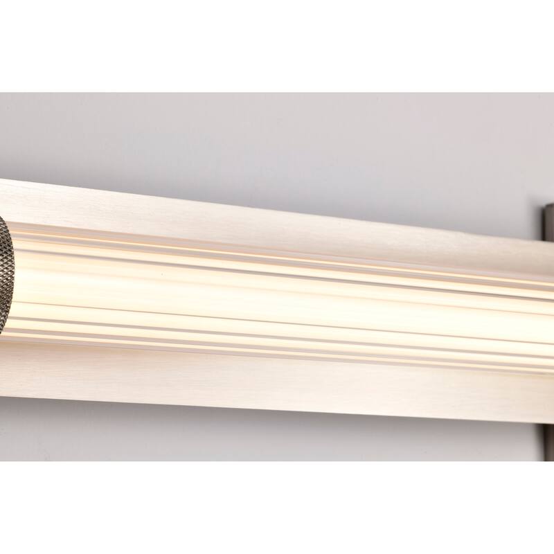 Larissa 32 Inch LED Vanity 3000K CCT Brushed Nickel Finish Opaque Glass - Brushed Nickel