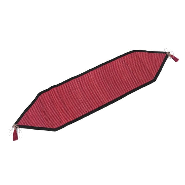 Novica Handmade Red Geometry Cotton Blend Table Runner Bed Bath
