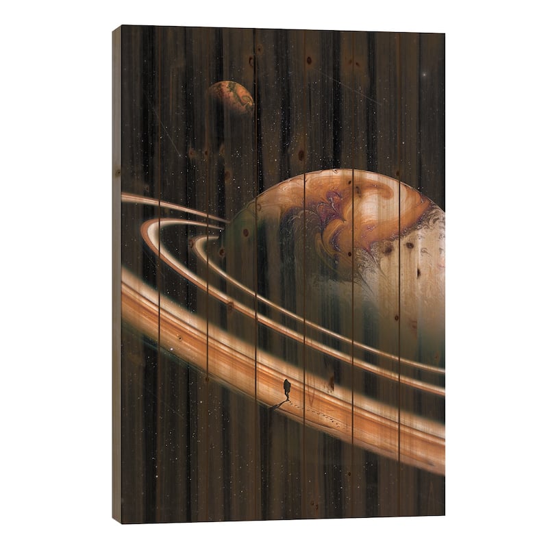 Wandering Print On Wood by Nicebleed - Multi-Color - 40x26x1.5