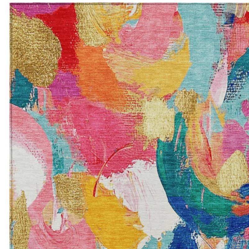 HomeRoots Abstract Transitional Rectangle Outdoor Rug
