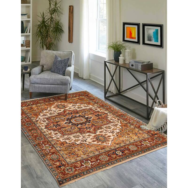 ECARPETGALLERY Hand-knotted Jules Sultane Ivory Wool Rug - 7'11 x 9'8
