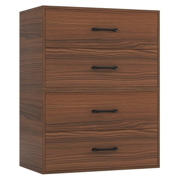 2-Drawer Stackable Horizontal Storage Cabinet Dresser Chest with