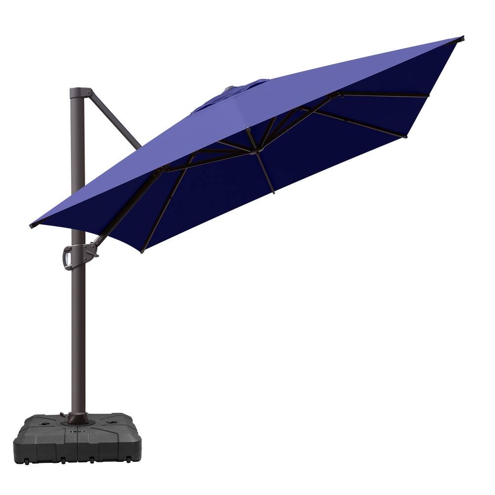 VredHom 10X13 FT Patio Outdoor Cantilever-Offset Aluminum Umbrella with Base Stand