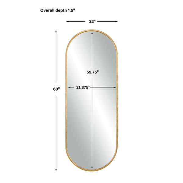 Tall Oval Vanity Mirror - 60" - Antiqued Gold Leaf Finish