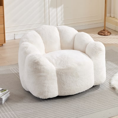 Lotus Type Compression Lazy Sofa Oversized Bean Bag Sofa Accent Chair for Adults with Pull Strap and Non-slip Base, Easily Moved