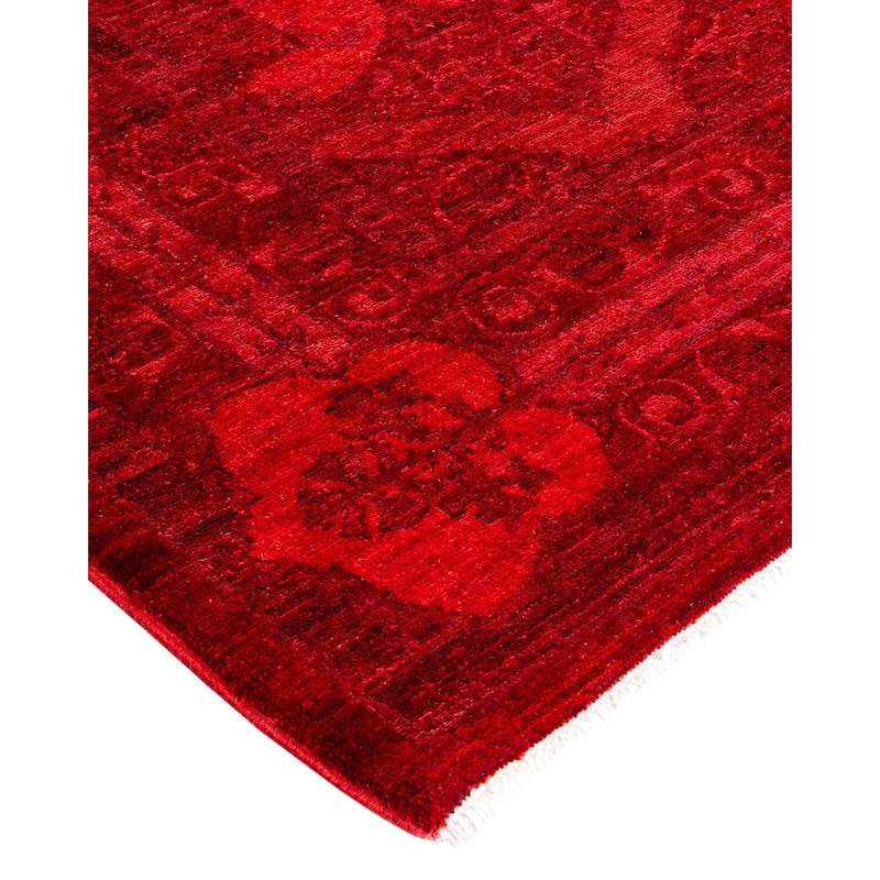 Overdyed, One-of-a-Kind Hand-Knotted Area Rug - Red - 6' 2" x 8' 6"