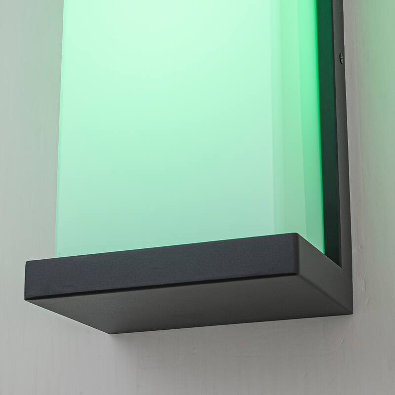 CraftHome H20" Smart RGB Outdoor Wall Light LED Wall Cast Iron Exterior Light Fixture for Porch Garage Garden - W7"