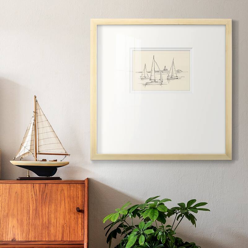 Coastal Contour Sketch IIPremium Framed Print
