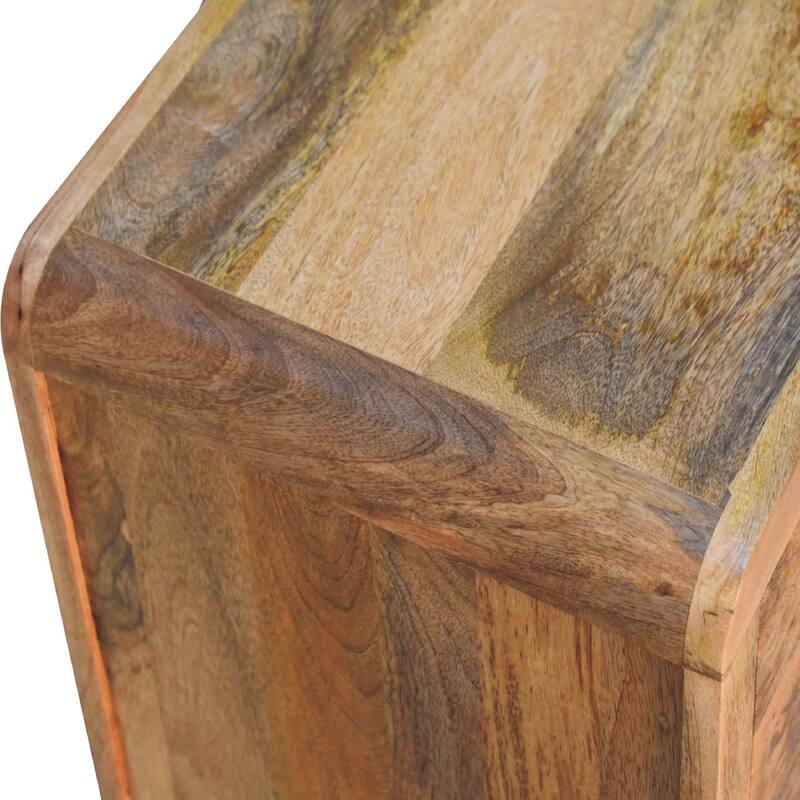 HomeRoots 24" Oak Solid Wood Three Drawer Nightstand
