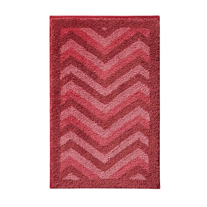 Clara Clark Non Slip Shaggy Bath Rug Set - Chevron Design Ultra Soft Bathroom Mat