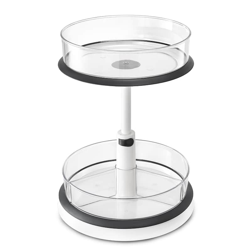Sorbus 2-Tier Clear Lazy Susan - Rotating Kitchen Organizer - 11.29" L x 11.29" W x 14.68"H - 11.29" L x 11.29" W x 14.68"H - Clear