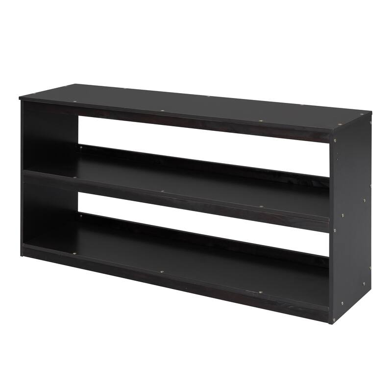 Full Size Loft Bed with Retractable Desk, Storage Stairs, Shelves, and 3 Drawers in Espresso Finish