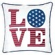 preview thumbnail 2 of 2, Tamaway Contemporary Patriotic 'Love' Accent Pillows (Set of 2) by Porch & Den