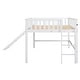 preview thumbnail 7 of 26, Full Size Low Loft Bed with Ladder and Removable Slide, Space-Saving Design, White