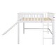 preview thumbnail 14 of 19, Solid Wood Full Size Low Loft Bed with Ladder and Slide