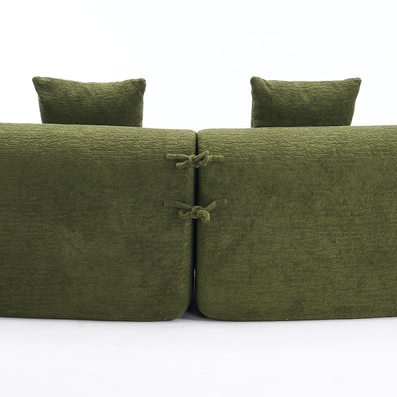 110'' Modular Sectional Curved Boneless Sofa