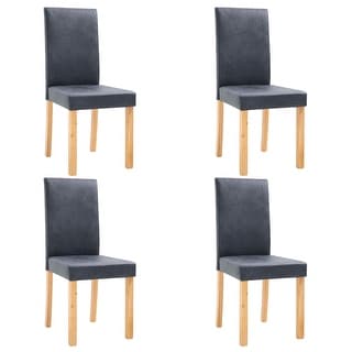 vidaXL Dining Chairs 4 pcs Gray Faux Suede Leather