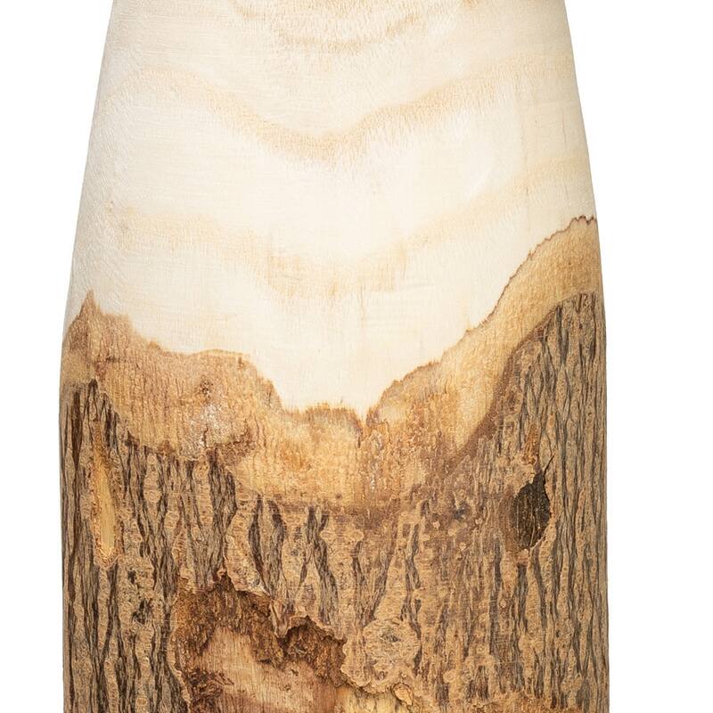 Carved Paulownia Wood Vase with Live Edge (Each one will vary)