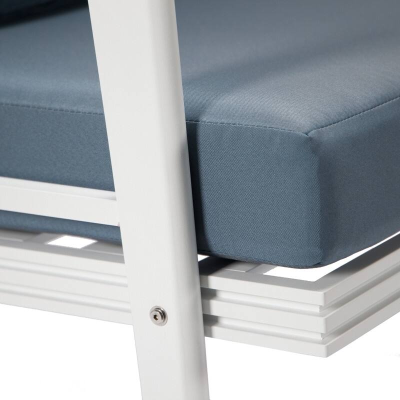 Walbrooke Polyester Upholstered Aluminum Frame Outdoor Loveseat with Powder-Coated Finish and Removable Cushion Covers - 56.69