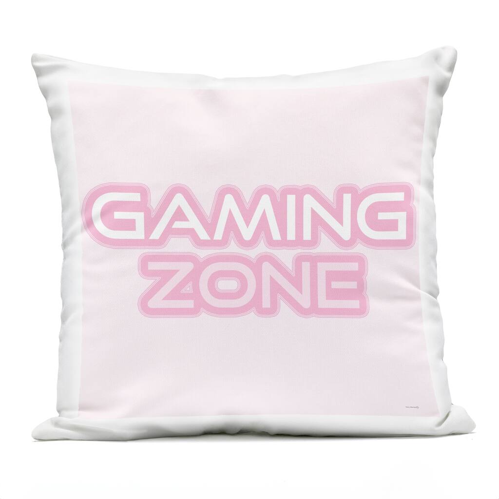 Stupell Pastel Pink Gaming Zone Printed Outdoor Throw Pillow Design by Yass Naffas Designs