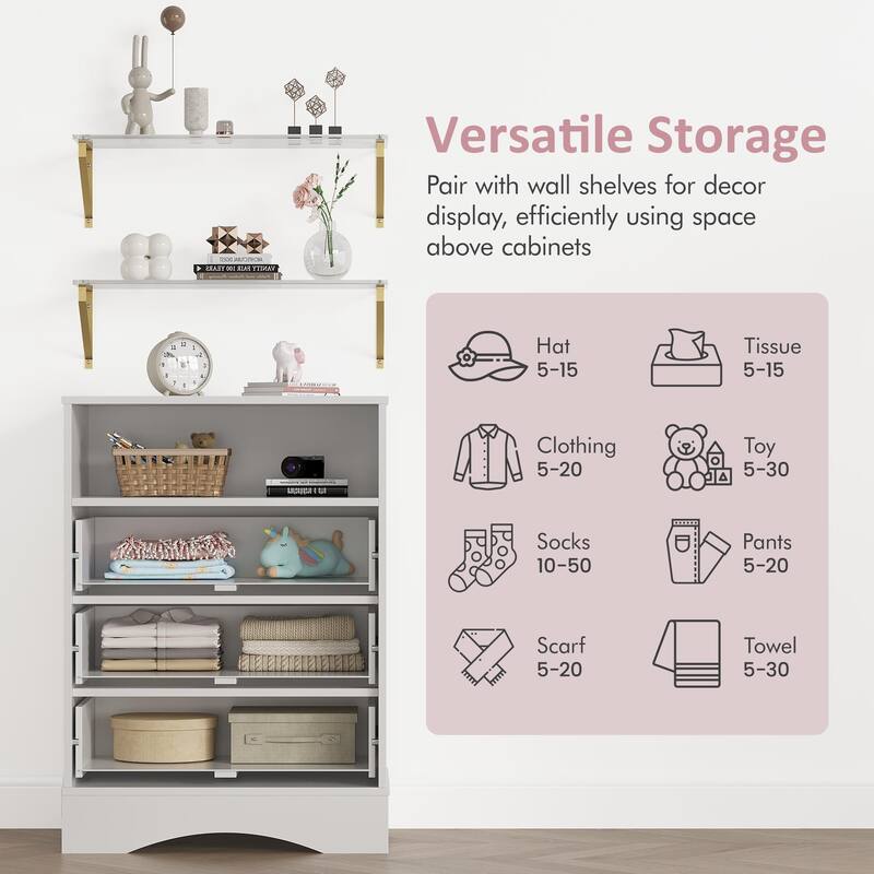 3-Drawer Dresser with 2 Floating Shelves