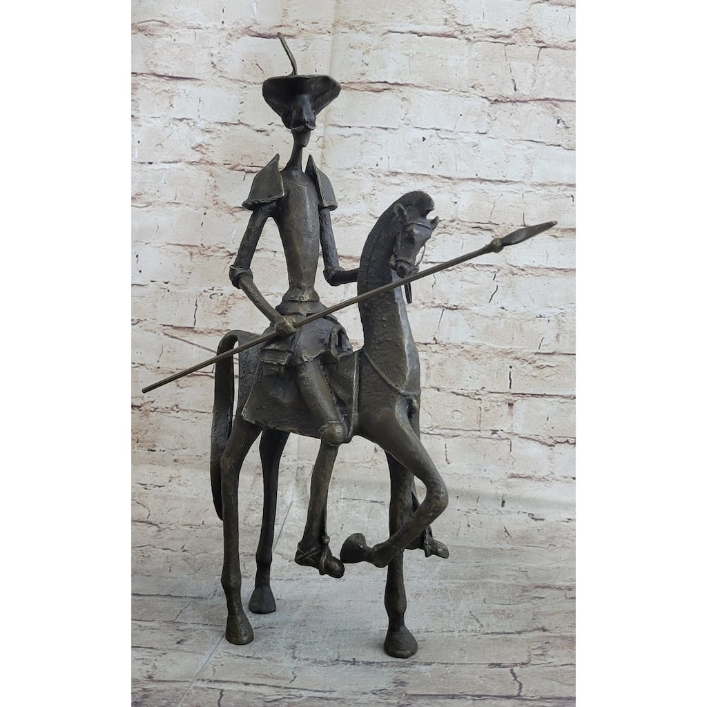 Salvador Dali Don Quixote On Horse Bronze Sculpture Statue Mythical Figure Art