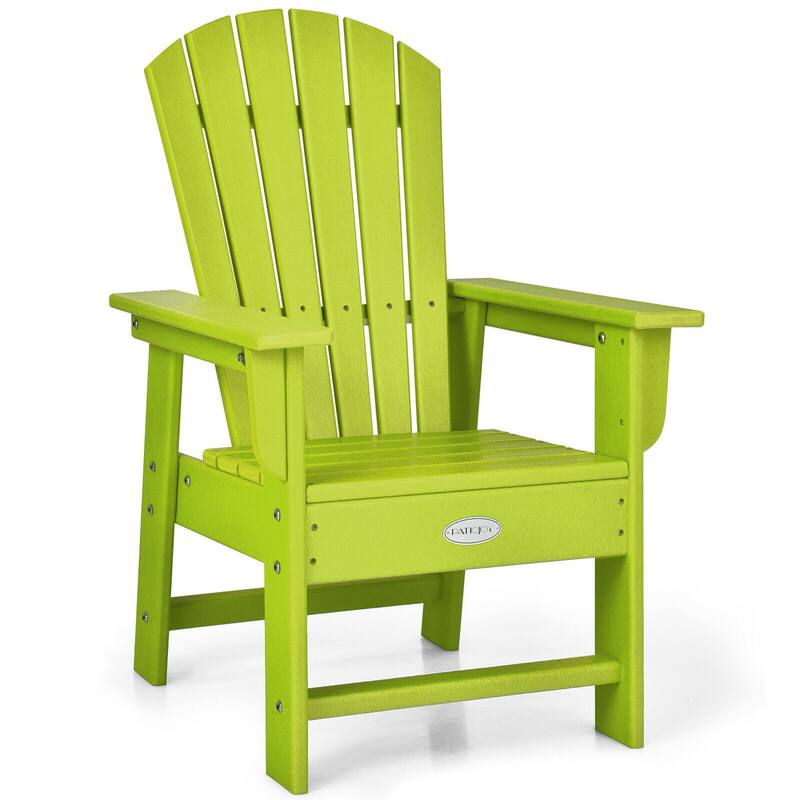 Gymax Set of 2 Kids Patio Adirondack Chair Armchair Weather Resistance