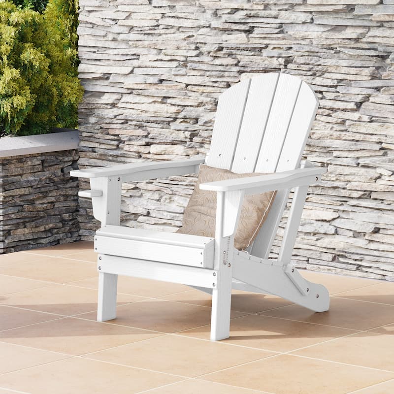 Polytrends Alvaro Outdoor Adirondack Chair with Cup Holder