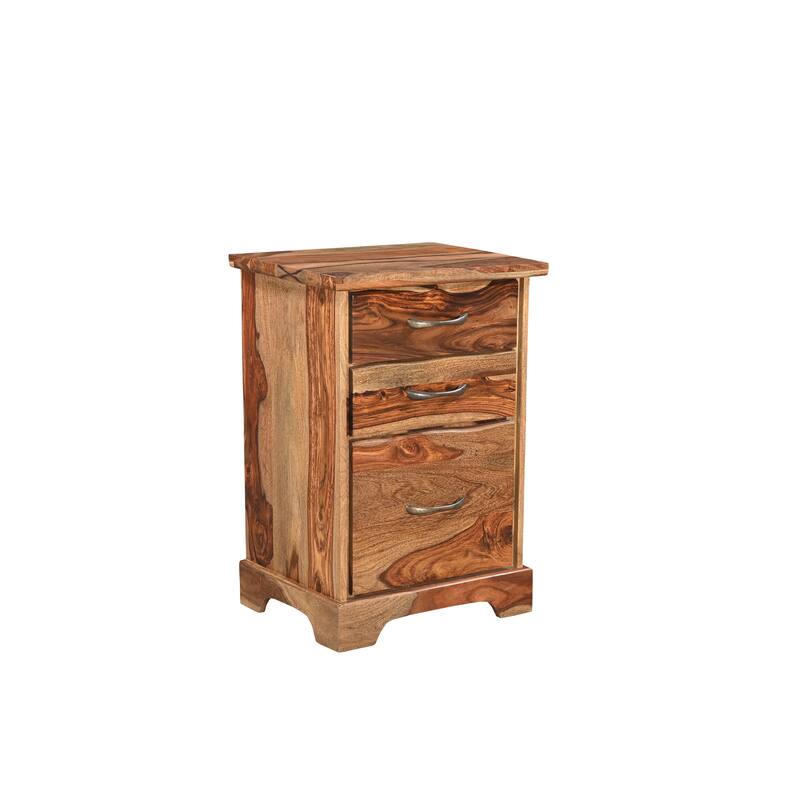 Avenue Live Edge Filing Cabinet - Brown