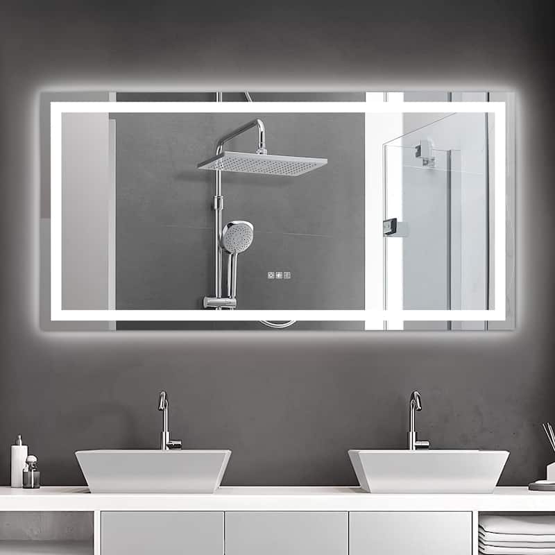 72X36 LED Bathroom Mirror - Silver - Silver