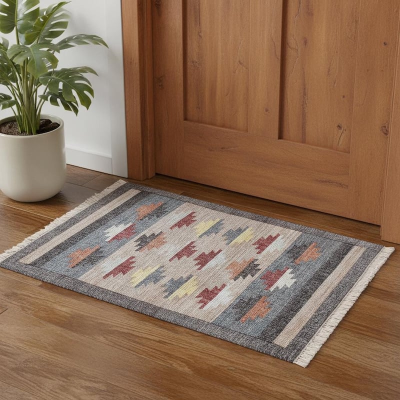 HomeRoots Tribal Rustic Rectangle Area Rug - 2' X 3' - 2' X 3'