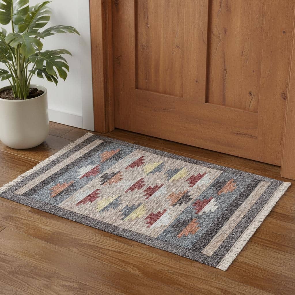 HomeRoots Tribal Rustic Rectangle Area Rug - 2' X 3'