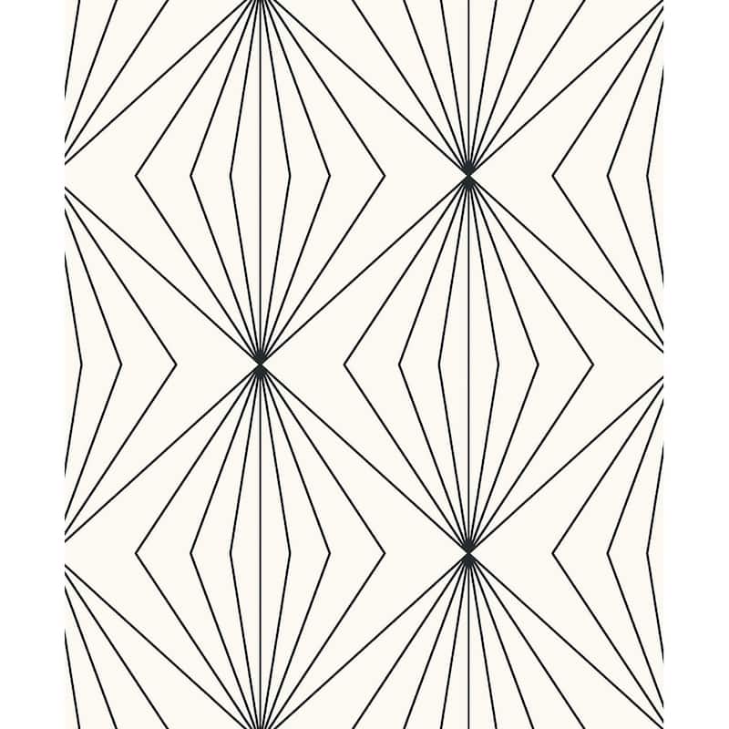 Seabrook Designs Diamond Vector Non-Woven Unpasted Wallpaper - 20.9 in. W x 33 ft. L - Ebony & Eggshell