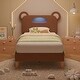 preview thumbnail 3 of 9, Javlergo Twin Size Upholstered Platform Bed Frame with Bear Ears Headboard and Light, Kids Bed Set of 2