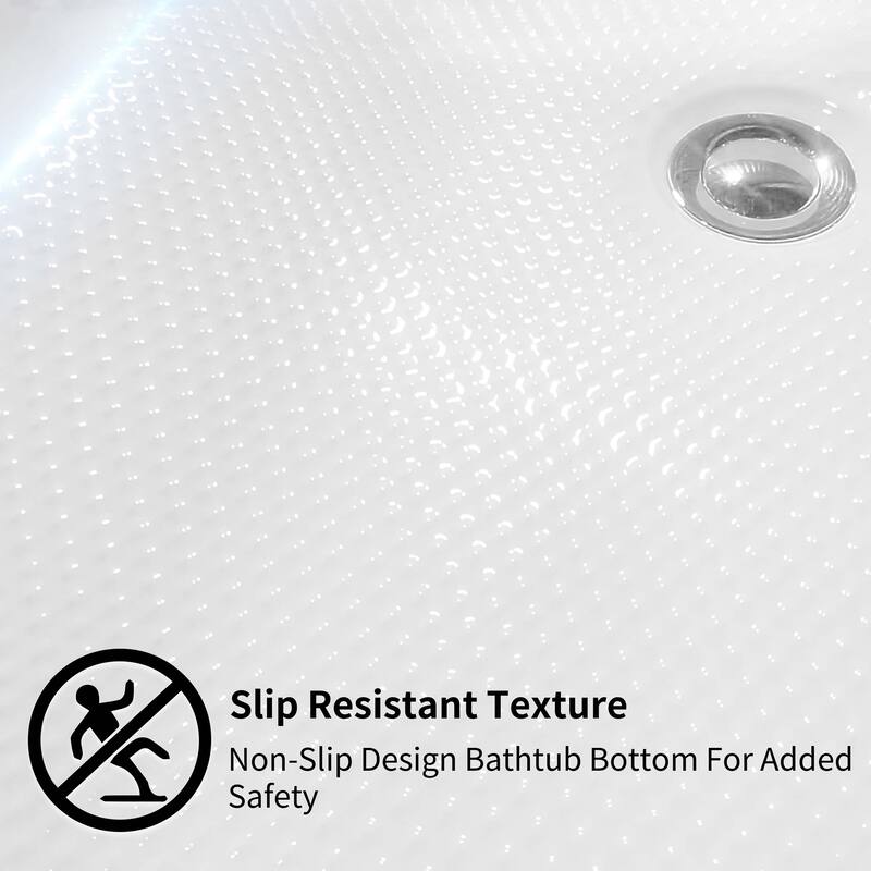 CB HOME 55''/59''/67'' Freestanding Acrylic Bathtubs,Modern Spa Deep Soaking Tubs with Solid Surface
