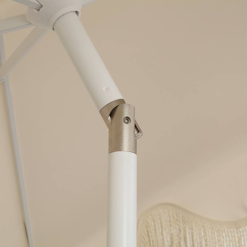 9ft Tassel Patio Umbrella Auto-Tilt, Crank , by JONATHAN Y