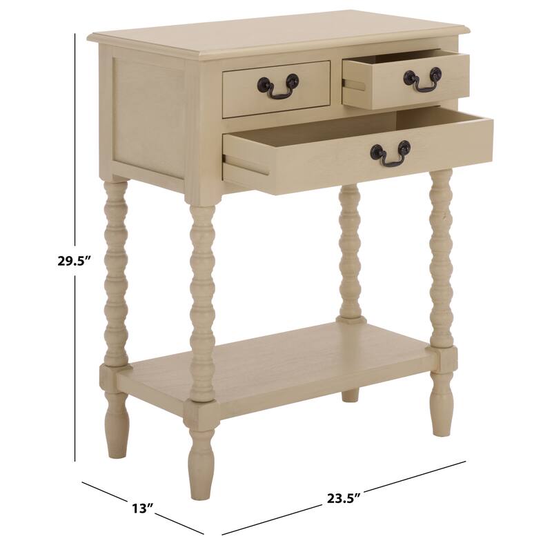 SAFAVIEH Ivie 3-Drawer Console Table - 23.5" W x 13" L x 29.5" H - 23.5" W x 13" L x 29.5" H - 24"W x 13"D x 30"H