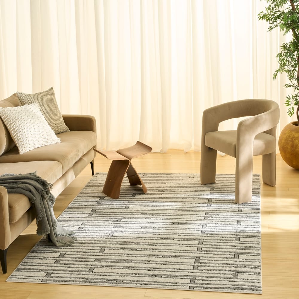 Nourison Nordic Indoor only Grey Geometric Area Rug
