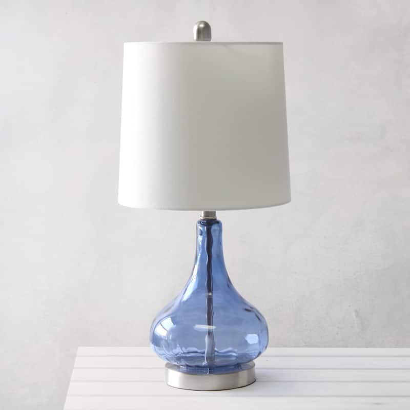 23.25" Modern Timeless Colored Dimpled Glass Table Lamp