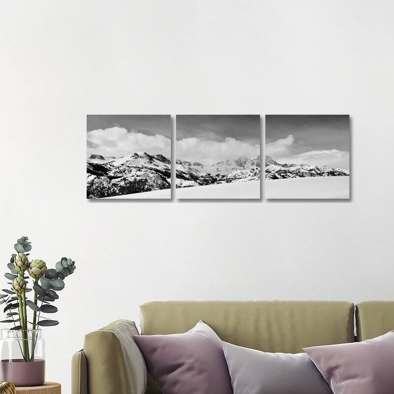 iCanvas "Banner Peak & Mt. Ritter In Winter, Ansel Adams Wilderness, Madera County" by Russ Bishop 3-Piece Canvas Wall Art Set - 16x48x1.5