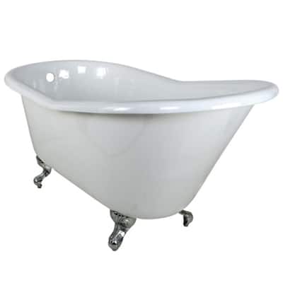 Kingston Brass Aqua Eden 60" Clawfoot Cast Iron Soaking Tub with