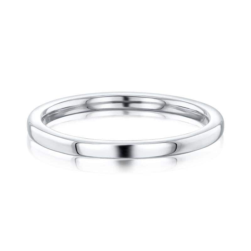 Kobelli Signature Collection 14k Solid Gold Plain 1.8 mm Women's Comfort Fit Wedding Ring (High Polished) - 10.5 - White