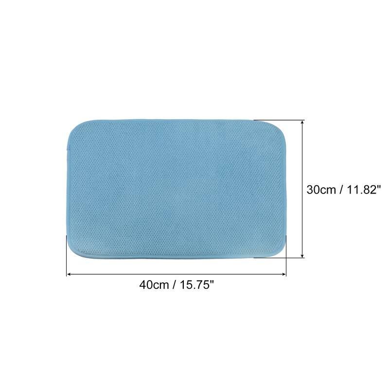 Microfiber Dish Drying Mat, 15.75" x 11.82" Dishes Drainer Mats - Blue