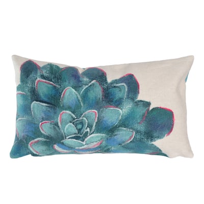 Liora Manne Visions IV Succulent Indoor/Outdoor Pillow Cream 12" x 20"